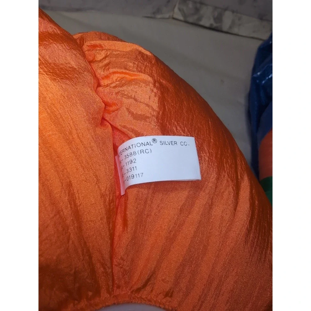 Vintage International Silver Co Parachute Pumpkin Plush Halloween 12
